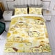 thumbnail image 4 of Pompompurin Conjunto de sábanas temático, trío de piezas, cómodo y amigable con la piel, diseño único, regalo de decoración para el hogar para familiares, amigos y fans,140cm *210cm, 4 of 6