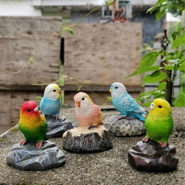 Estatuas de Aves Macarena Decoraciones de Jardín de Resina 5 Loros