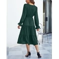 thumbnail image 5 of Women's Spring Dress, Long Sleeve Mini Tunic Casual V Neck Wedding Guest Dresses, 5 of 7