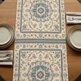 thumbnail image 5 of Boho Blue 70 Inch Table Runner, Southwestern Ethnic Geometric Rustic Farmhouse Dresser Scarf Cotton & Linen Tablerunner for Dining/Kitchen Island/Holiday Party Décor 13" x 70", 5 of 9