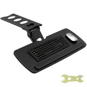 KFFKFF Under Desk Keyboard Tray with Adjustable Height, Flexible Height and Angle, Slide Out Under Desk Large 25x9.8 inch Keyboard Holder, Ideal for Typing at Home or Office Work