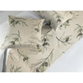 thumbnail image 2 of Olive Pattern Bed Runner Set, Vintage Aura Fruits with Leafy Branches on Champagne Tone Backdrop, Decorative Bedding Scarf & 2 Pillow Shams for Hotels Homes, Queen, Eggshell Laurel Green, by Ambesonne, 2 of 3