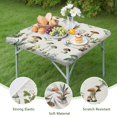 thumbnail image 4 of Brown Mushroom Flower Light Pattern Square Fitted Tablecloth with Elastic Edge,Square Table Cover,Washable Elastic Table Cover for Home Kitchen Party Decor 36"x36", 4 of 6