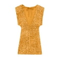 thumbnail image 3 of Sequin Mini Dress for Women Sexy V Neck Sleeveless Bodycon Party Dresses Homecoming Sparkly Going Out Club Dress, 3 of 6