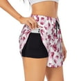 thumbnail image 2 of Disketp Lilies Flowers Print Women's Shorts Workout Shorts for Athletic Gym Running Shorts with Phone Pockets Medium, 2 of 8