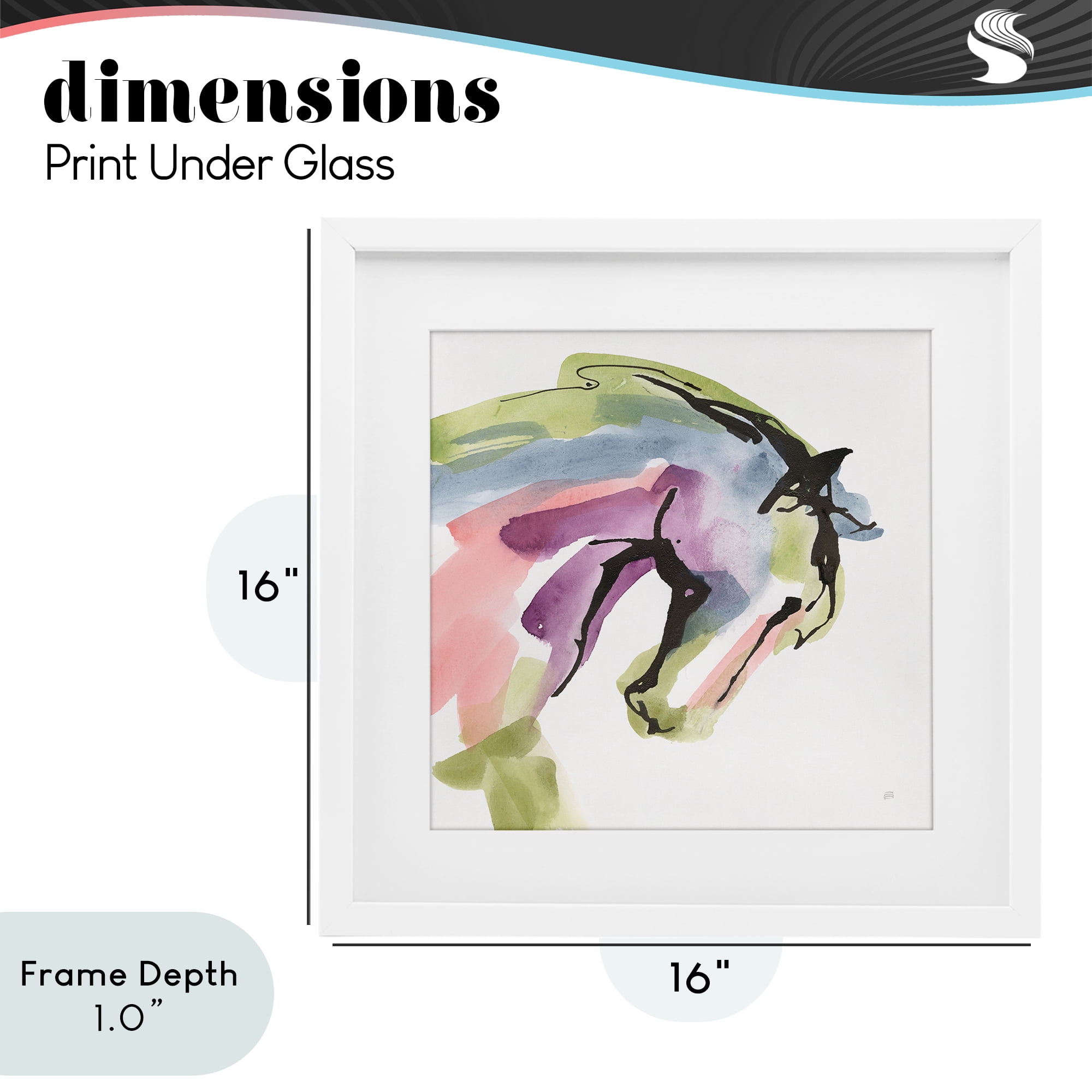 Stupell Industries Brushstroke Horse in Motion White Framed Print Under Glass, design by Chris Paschke