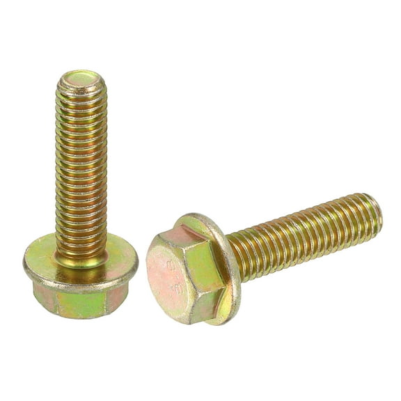 Uxcell 20pcs M8-1.25 x 30mm Flange Hex Head Bolt Fully Thread Metric DIN 6921 Carbon Steel Zinc Plated Flanged Hexagon Screws, Colorful