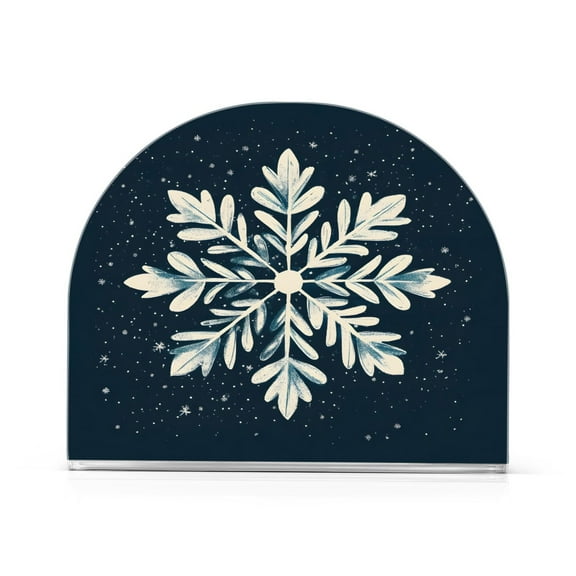 Ryvnso Hand Draw Snowflake Christmas Acrylic Napkin Holder Table Kitchen Paper Tissue Organization