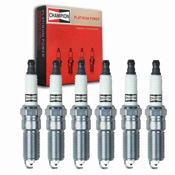 6 pc Champion Platinum Spark Plugs compatible with Dodge Stratus 2.7L V6 2001-2006
