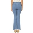 thumbnail image 3 of MODA NOVA Juniors Vintage Long Pants Classic High Waist Denim Bell Bottoms Jeans, 3 of 6