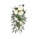 thumbnail image 2 of Decoración para respaldos de sillas de boda | Arreglo floral de rosas artificiales con hojas y cinta | Flores para sillas de ceremonia y pasillo para decoración de bodas | 1 pieza, 2 of 8