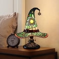 thumbnail image 5 of Witch Hat Lamp Stained Glass, 7" Halloween Table Lamp with Warm Glow, Gothic Witch Decor Night Light for Bedroom, Mantel, Bookshelf, Entryway, Halloween Party and Witchy Room Decor _ B, 5 of 6