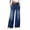 Dark Blue, variant on Women Elastic Waist Wide Leg Jeans Gradient Washed Denim Pants with Pockets Loose Fit Casual Streetwear Trousers Gray S