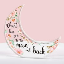 Aunt Gifts from Niece, Gifts for Aunt, Aunt Birthday Gifts, Best Aunt Ever Gifts, Ideas Auntie Gift - Acrylic Moon Shaped Decorative Plaque Gifts, 3.9x3.7inch.