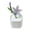 E, variant on Dusknt Glass Artificial Plant Decorations, Small Preserved Bouquet in White Ceramic Pot - Perfect Desk Decor for Workspace, No Watering Needed