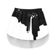 thumbnail image 4 of Gibobby mini faldas de mujer sexy falsa Ajustable con banda elástica que combina con todo Extensiones de barrido Cintura Mini extensor Camisa de mujer Capa inferior Falda infe(Blanco, L), 4 of 5