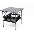 thumbnail image 5 of 1-Piece Folding Outdoor Table with Carrying Bag Lightweight Aluminum Roll-up Square Table for Indoor Outdoor Camping Picnics Beach Backyard BBQ Party Patio 27.56X27.56X27.56in Black, 5 of 15