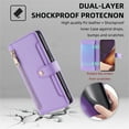 thumbnail image 5 of ELEHOLD for Samsung Galaxy A16 5G Wallet Case Crossbody, Zipper Phone Case with Card Holder Large Capacity Wrist Strap Leather Purse Cover for Women Men for Samsung Galaxy A16 5G,Purple, 5 of 8