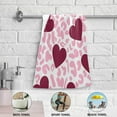 thumbnail image 5 of SKYSONIC 2 Pack Watercolor Hearts Pink Leopard Hand Towels, Valentine Kitchen Towel Ultra Soft and Absorbent,Decorative Fingertip Face Towel for Bathroom Hotel, 28.3"x14.4", 5 of 6