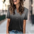 thumbnail image 2 of NAMTYQX Womens Spring Tops 2025 Button V Neck Plus Size Lounge Loose Fit Short Sleeve Fashion Soft Comfort Black Size L, 2 of 5