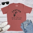 thumbnail image 4 of Mens Caution I Might Explode In Your Hand T Shirt Funny 4th Of July Firework Graphic Novelty Tee Graphic Tees, 4 of 9