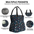 thumbnail image 3 of Astronaut and Rocket Black Pattern Drawstring Insulated Lunch Bag for Women, Stain-Resistant Large Lunch Tote with Multi-Pockets for Work Office, 3 of 6