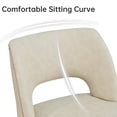 thumbnail image 2 of Vknow Furniture Modern Curved Back 6-Piece Counter Height Bar Stools, Upholstered Kitchen Bar Stools with Footrest for Kitchen Island and Dining Room,Beige, 2 of 8