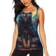 thumbnail image 1 of Balery Starry Sky Moon Wolf Leader Camiseta sin mangas estampada ligera para mujer, tops de entrenamiento sin mangas, camisetas de yoga transpirables de secado rápido.-Small, 1 of 7