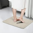 thumbnail image 4 of Beige and White Checkerboard Flannel Non Slip Door Rugs,Washable Door Mats Indoor,Decorative Door Mats,Dirt-Resistant and Absorbent Doormat for Entrance,Bedroom,Kitchen,Bathroom,23.5"x16", 4 of 5