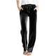 thumbnail image 3 of RKSTN Velvet Wide Leg Pants for Women Oversized Drawstring Elastic Waisted Straight Leg Velour Pant Womens Casual Solid Plus Size Relaxed Fits Loose Comfortable Velvet Jogger Trousers with Pockets, 3 of 7