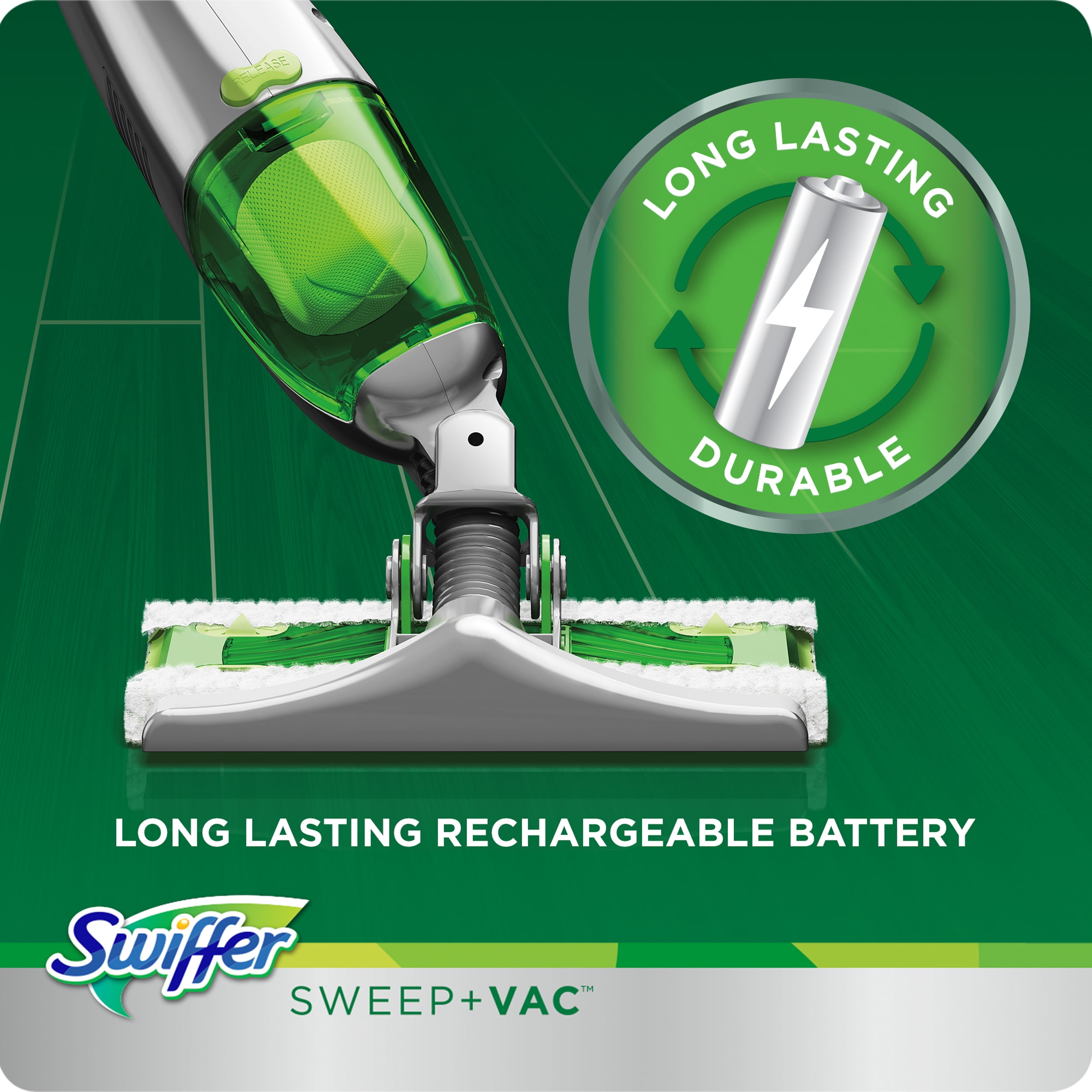 Swiffer Sweep & Vac Cordless Vacuum Starter Kit (1 Vacuum Sweeper, 8 Pad Refills)