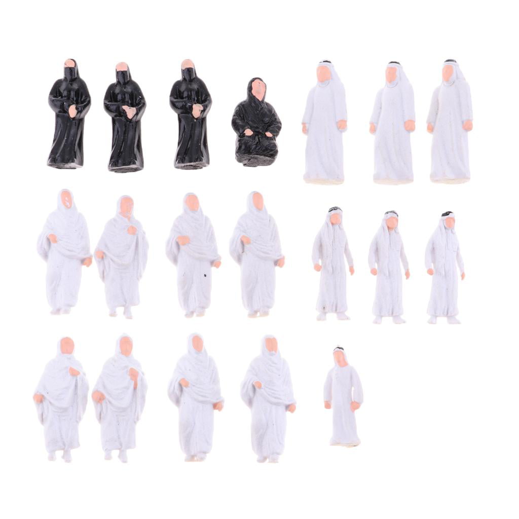 Pack/20pc 1/100 HO Scale Model People Arabian Arabs Figure Landscape Scenery 