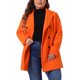 thumbnail image 1 of Abrigo largo de doble botonadura con solapa muesca para mujer de tallas grandes Agnes Orinda para un estilo elegante en invierno 1X Naranja, 1 of 6