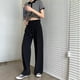 thumbnail image 4 of Women's Pants Wide and Straight Leg Pants High Waist Suit Pants Solid Color, 4 of 5
