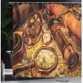 thumbnail image 4 of Ambesonne Brown Shower Curtain, Watch on Old Map Nautical, 69"Wx84"L, Orange Brown Yellow, 4 of 5