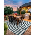 thumbnail image 3 of Unique Loom Outdoor Striped Collection Area Rug - Striped (10' Square Blue/Ivory), 3 of 6
