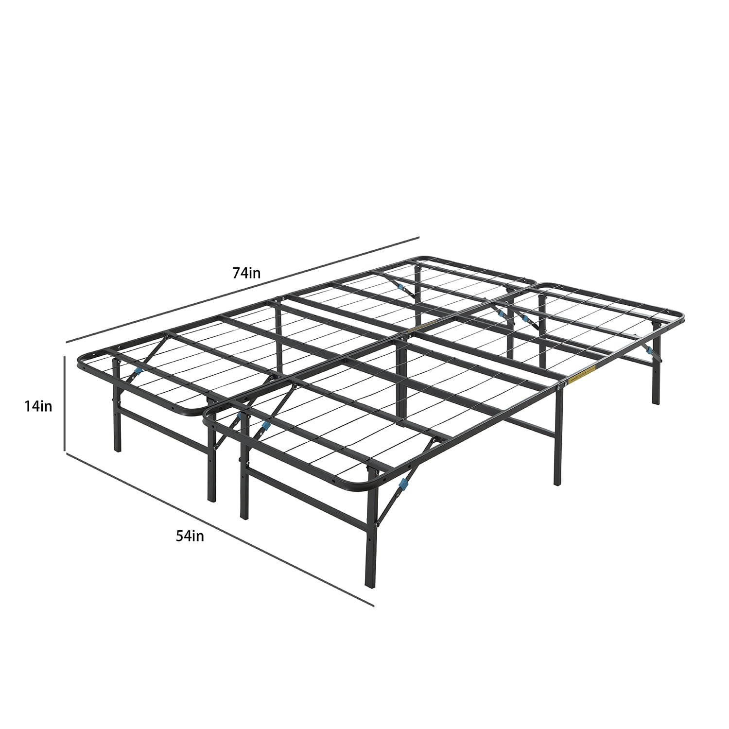 Lammaloe Foldable Full Size Bed Frame with 14" Storage, Metal Platform Foldable Bed Base, No Box Spring Required, Tool Free Assembly