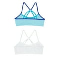 thumbnail image 2 of Hanes 019585805573 Girls Molded T-Back Wirefree Bra, White, Aqua Heather & Navy - Medium, 2 of 3