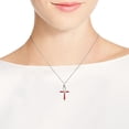 thumbnail image 3 of AeraVida Ancient Egyptian Ankh Hieroglyph Red Coral Sterling Silver Pendant Necklace, 3 of 6