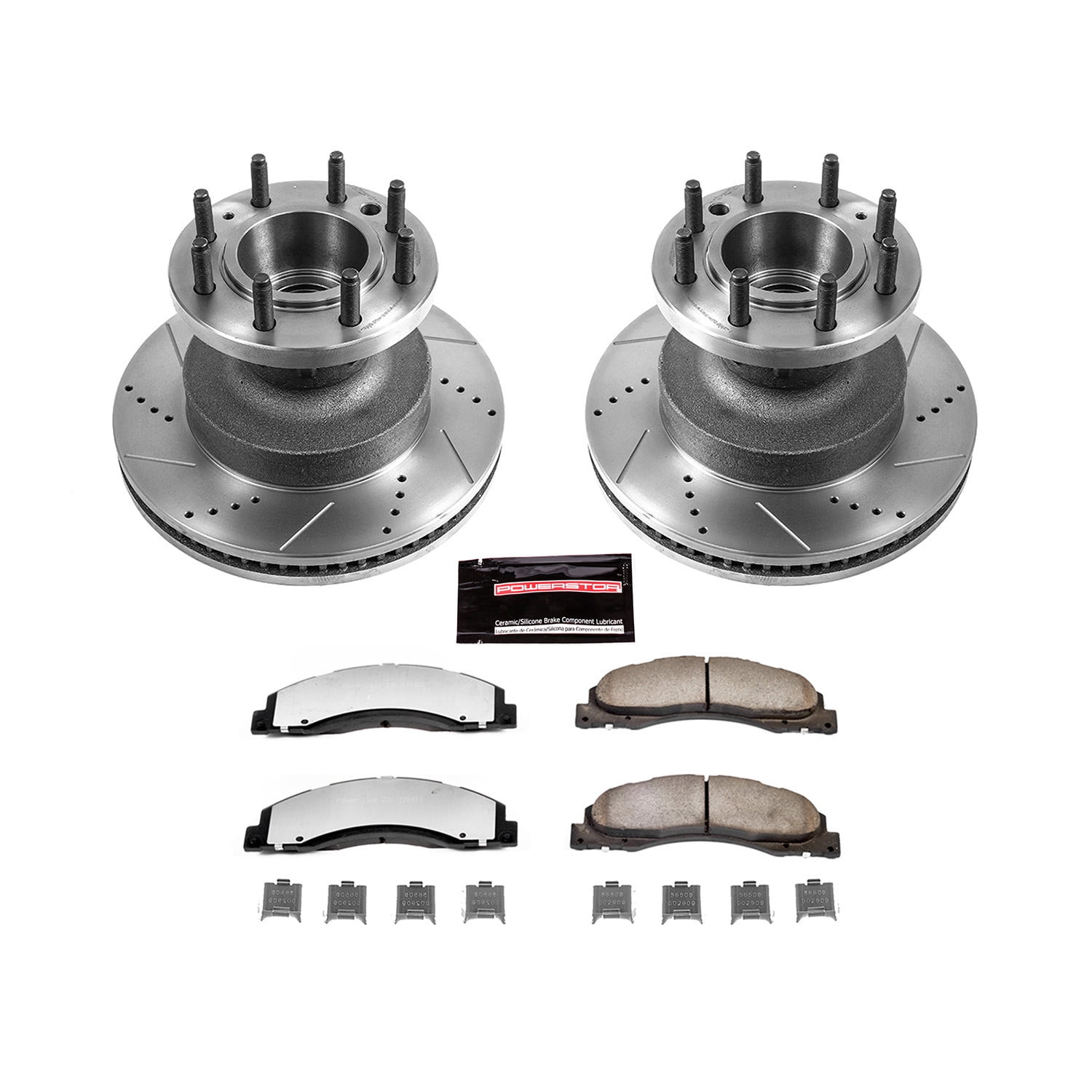 PowerStop Front Z36 Truck & Tow Carbon-Fiber Ceramic Brake Pad and Drilled and Slotted Rotor Kit Fits: FORD Select Models K4717-36