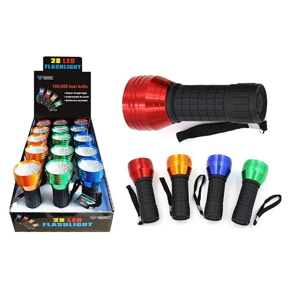 Diamond Visions Max Force 08-1513 28 LED with Rubber Handle Super Bright Flashlight in Assorted Colors 1 Flashlight