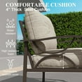 thumbnail image 5 of Heynemo Outdoor Patio Furniture Set, 7 Piece Patio Conversation Set with Side Table and Ottomans, Metal Furniture Set for Porch Backyard Garden, Coffee, 5 of 6