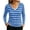 Blue, variant on Women's V Neck Long Sleeve Striped T-Shirt Classic Slim Casual Tops Soft Stretchy Tunic Shirts for Everyday S