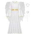 thumbnail image 3 of iiniim Girls Halloween Cosplay Angel Dress with Feather Wings Headband Fairy Sticks Set White 12, 3 of 7