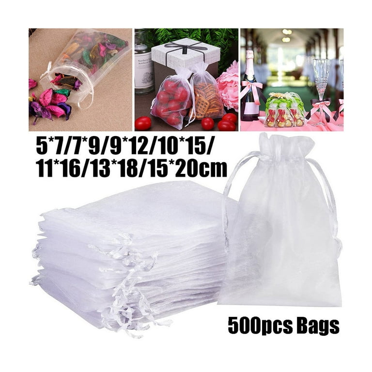 500 Pcs Organza Gift Bags Jewelry Bags Small Mesh Bags Drawstring Sachet  Bags Wedding Favor Bags Bracelet Bags for Packaging Sheer Bags Jewelry