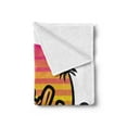 thumbnail image 2 of Hello Sunshine Soft Flannel Fleece Throw Blanket, Retro Style Palm Trees and Stripes Sixties Vintage Colors, Cozy Plush for Indoor and Outdoor Use, 60" x 80", Orange Pink, by Ambesonne, 2 of 5