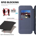 thumbnail image 3 of Allytechgroup iPhone 16 Plus Wallet Case Compatible with MagSafe, PU Leather Folio Card Holder RFID Blocking Shockproof Flip Cover Hidden Closure Phone Case for Apple iPhone 16 Plus, Blue, 3 of 6