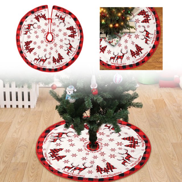 Falda Festiva Para Árbol De Navidad Con Bonitos Estampados. Perfecta Para Crear Recuerdos Mágicos Esta Temporada.