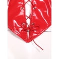 thumbnail image 5 of TiaoBug Women's Faux Leather Cropped Tank Top Sleeveless Front Lace-up Backless Bodycon Crop Tops Clubwear Red 3XL, 5 of 8