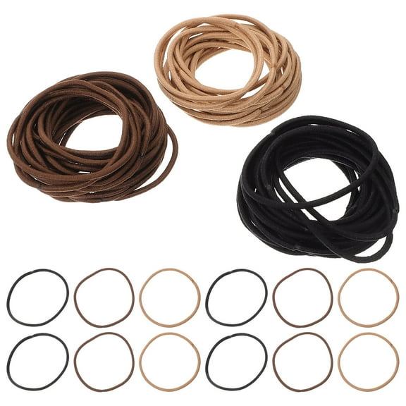 PBPBOX 100pcs Small Hair Elastics Rubber Dark Brown Create Different Hairstyles Women